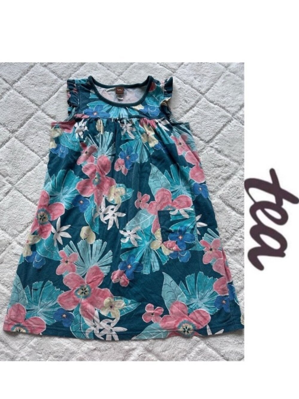 Tea Collection | "Coral Fern" Mighty Mini Dress | Size 10